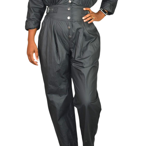 Rebecca Minkoff Jumpsuit Black Parachute Moto Biker Cotton Ripstop Flightsuit XS - Picture 5 of 16